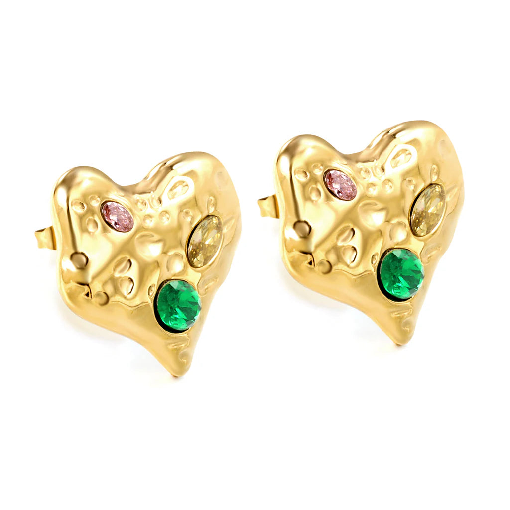 Crooked Heart Diamond Earrings