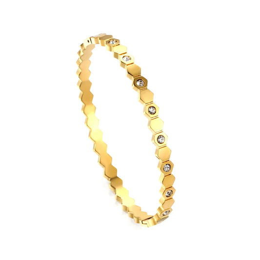 Hard discs bracelet with diamonds
